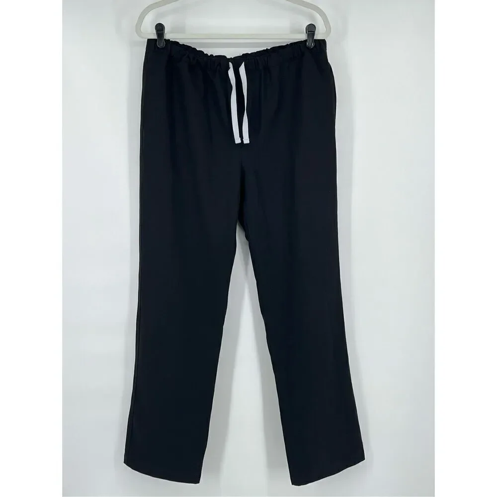 FIGS Pisco Basic Scrub Pant Elastic Waist Back Side Pocket Black Mens Size Large